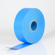 Лента ПВХ синяя (голубая), предназначенная для маркировки строп и ремней, ширина 45 мм, длина 50 м, втулка 40 мм